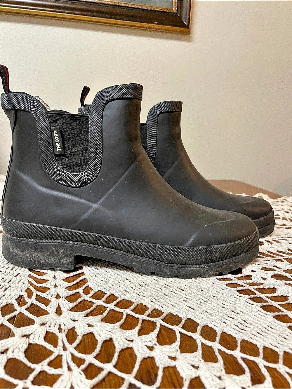 Tretorn Chelsea Classic Winter Black Rain Boots US 9